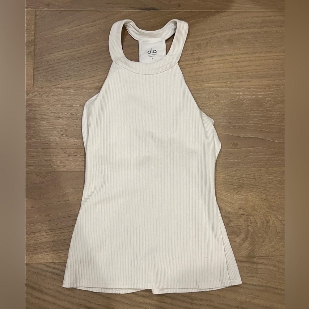 ALO Yoga Women's Cream Ribbed Tank Top size small